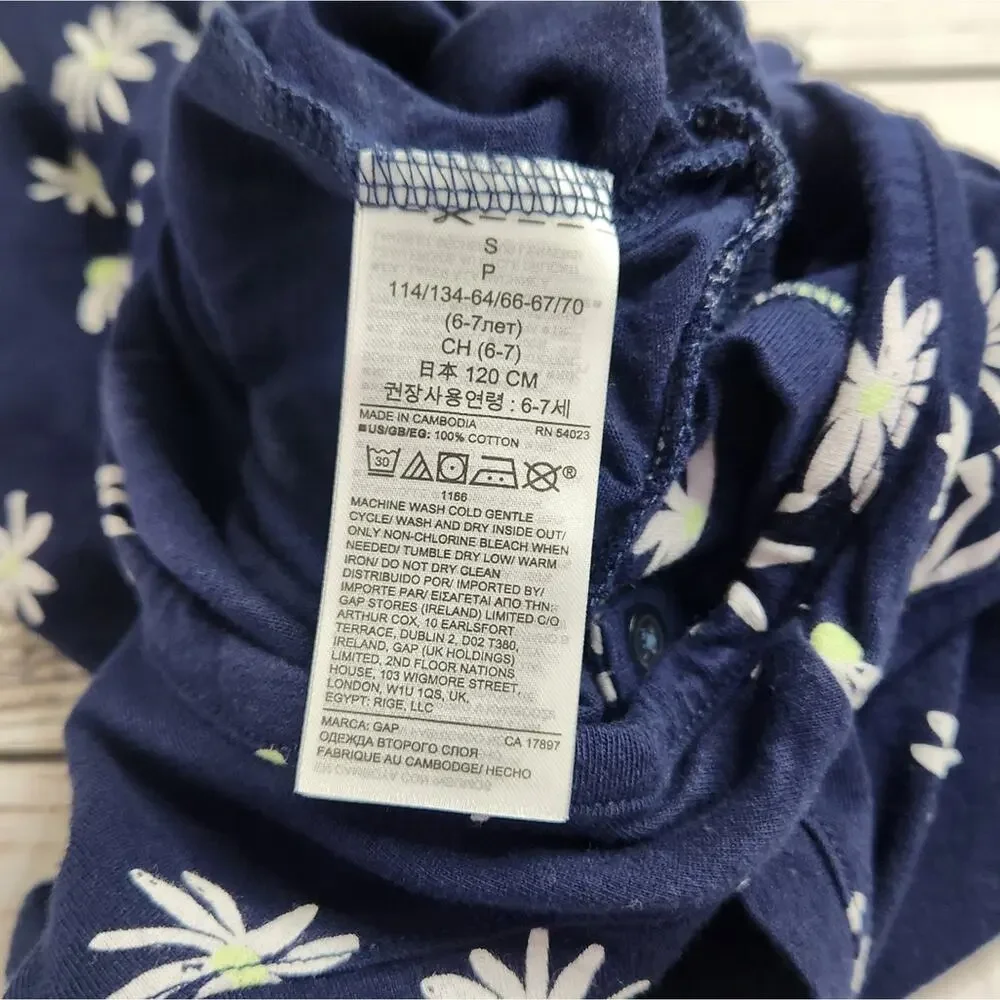 GAP Girl's Navy Blue Floral Romper Sleeveless Size S Summer Spring